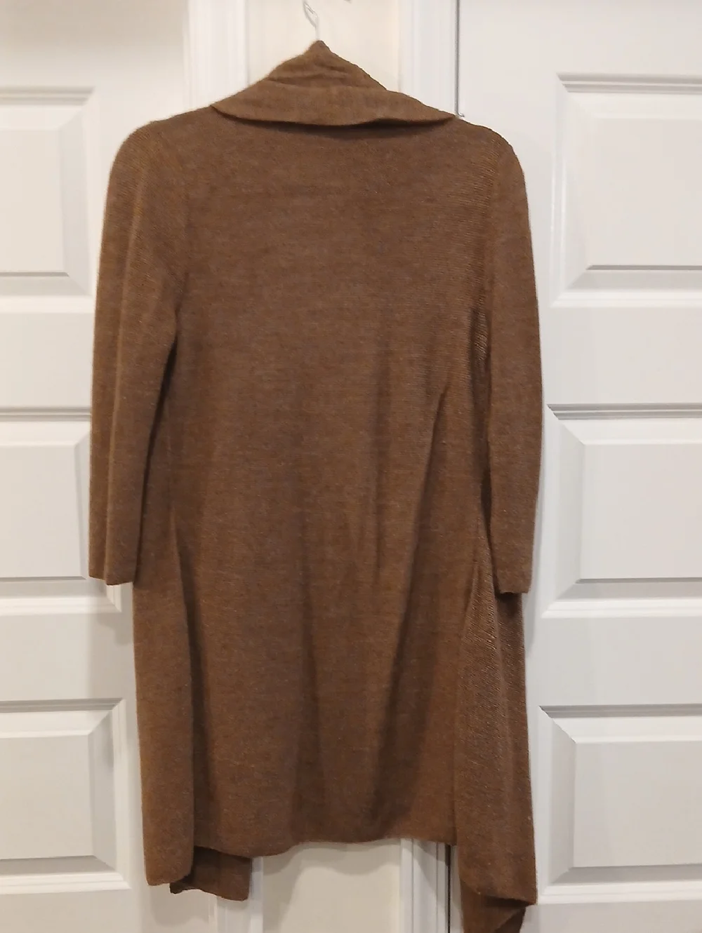 Peruvian Connection Brown Baby Alpaca Silk Blend Open Front Cardigan Size Small - Picture 4 of 4